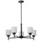 Nuvo Warren - 28 Inch 5 Light Chandelier - Gun Metal with Satin White Glass 60/8038 - alternate 1
